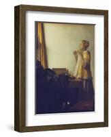 Woman with a Pearl Necklace, 1664-Johannes Vermeer-Framed Giclee Print