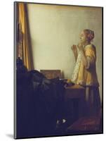 Woman with a Pearl Necklace, 1664-Johannes Vermeer-Mounted Giclee Print