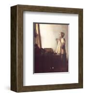 Woman with a Pearl Necklace, c.1664-Johannes Vermeer-Framed Art Print