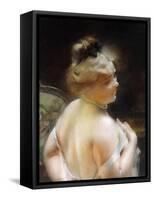Woman with a Pearl Necklace, Femme Au Collier De Perles-Paul Albert Besnard-Framed Stretched Canvas