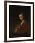 Woman with a Pink, c.1660-Rembrandt van Rijn-Framed Giclee Print