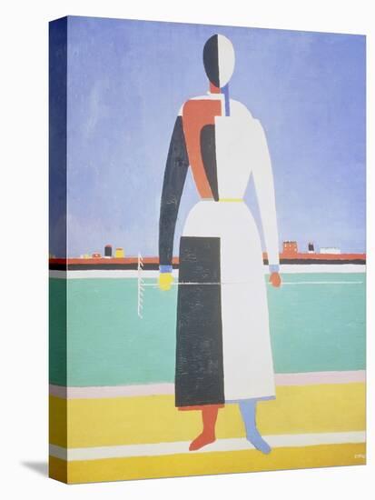 Woman with a Rake, 1915-Kasimir Malevich-Stretched Canvas