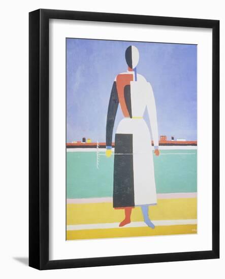 Woman with a Rake, 1915-Kasimir Malevich-Framed Giclee Print