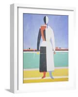 Woman with a Rake, 1915-Kasimir Malevich-Framed Giclee Print