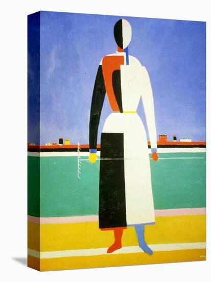 Woman with a Rake, 1928-1932-Kazimir Malevich-Stretched Canvas