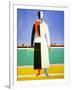 Woman with a Rake, 1928-1932-Kazimir Malevich-Framed Giclee Print