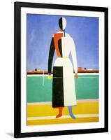 Woman with a Rake, 1928-1932-Kazimir Malevich-Framed Giclee Print