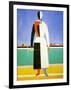 Woman with a Rake, 1928-1932-Kazimir Malevich-Framed Giclee Print