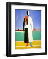 Woman with a Rake, 1928-1932-Kazimir Malevich-Framed Giclee Print