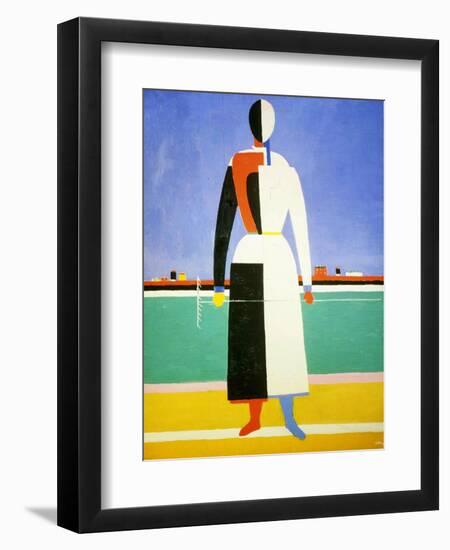 Woman with a Rake, 1928-1932-Kazimir Malevich-Framed Giclee Print