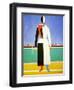 Woman with a Rake, 1928-1932-Kazimir Malevich-Framed Giclee Print