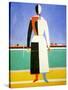 Woman with a Rake, 1928-1932-Kazimir Malevich-Stretched Canvas