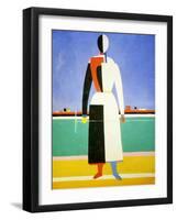 Woman with a Rake, 1928-1932-Kazimir Malevich-Framed Giclee Print