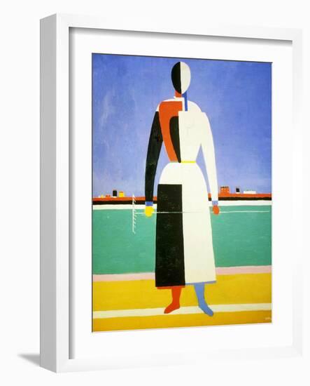 Woman with a Rake, 1928-1932-Kazimir Malevich-Framed Giclee Print