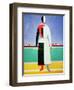 Woman with a Rake, circa 1928-32-Kasimir Malevich-Framed Giclee Print