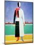 Woman with a Rake, circa 1928-32-Kasimir Malevich-Mounted Giclee Print