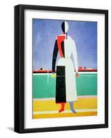 Woman with a Rake, circa 1928-32-Kasimir Malevich-Framed Giclee Print