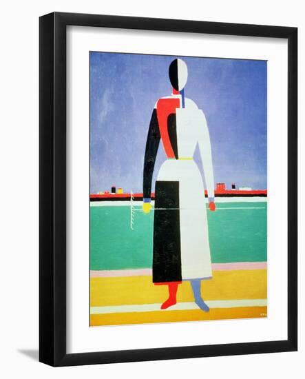 Woman with a Rake, circa 1928-32-Kasimir Malevich-Framed Giclee Print