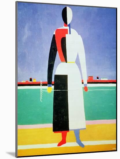 Woman with a Rake, circa 1928-32-Kasimir Malevich-Mounted Giclee Print