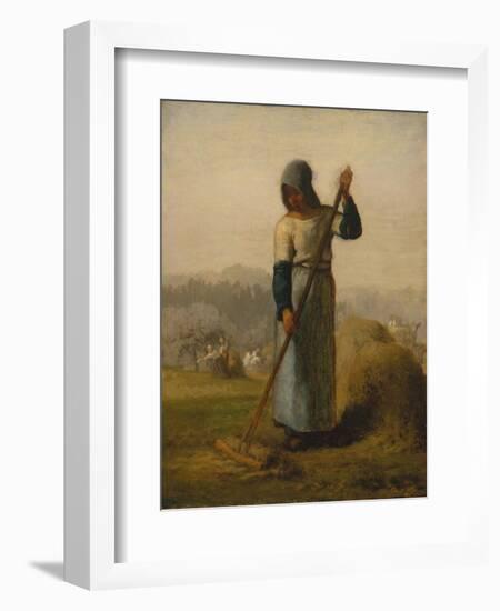 Woman with a Rake, probably 1856–57,-Jean-Francois Millet-Framed Giclee Print