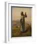 Woman with a Rake, probably 1856–57,-Jean-Francois Millet-Framed Giclee Print