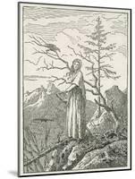 Woman with a Raven, on the Edge of a Precipice-Caspar David Friedrich-Mounted Giclee Print