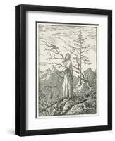 Woman with a Raven, on the Edge of a Precipice-Caspar David Friedrich-Framed Giclee Print