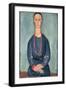 Woman with a Red Necklace, 1918 (Oil on Canvas)-Amedeo Modigliani-Framed Giclee Print