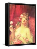 Woman with a Rose-Leon Francois Comerre-Framed Stretched Canvas