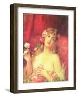Woman with a Rose-Leon Francois Comerre-Framed Giclee Print