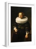 Woman with a Ruff Collar-Rembrandt van Rijn-Framed Art Print