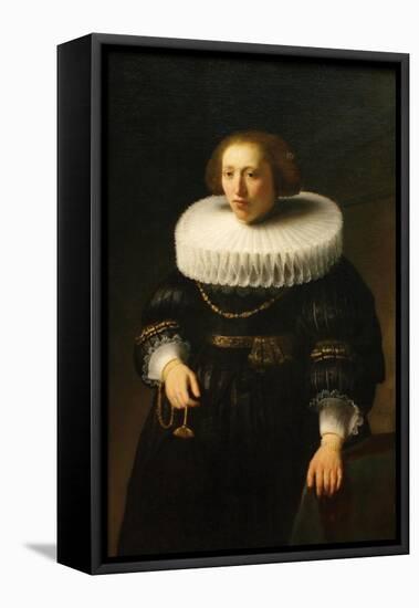 Woman with a Ruff Collar-Rembrandt van Rijn-Framed Stretched Canvas