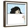 Woman with a Sheet of Paper, Expressing Surprise-Alena Kozlova-Framed Art Print