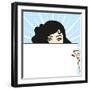 Woman with a Sheet of Paper, Expressing Surprise-Alena Kozlova-Framed Art Print