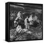 Woman with a Small Terrier Buying Bagels at a Market Stall, Possibly London, C.1945-50-null-Framed Stretched Canvas