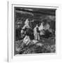 Woman with a Small Terrier Buying Bagels at a Market Stall, Possibly London, C.1945-50-null-Framed Giclee Print