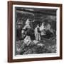 Woman with a Small Terrier Buying Bagels at a Market Stall, Possibly London, C.1945-50-null-Framed Giclee Print