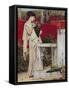 Woman with a Vase of Flowers-Sir Lawrence Alma-Tadema-Framed Stretched Canvas