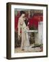Woman with a Vase of Flowers-Sir Lawrence Alma-Tadema-Framed Giclee Print