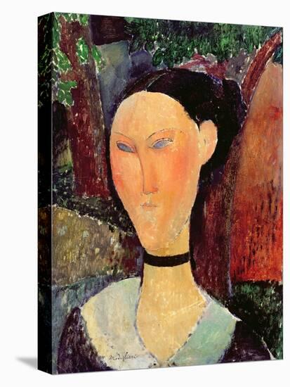 Woman with a Velvet Neckband, C.1915-Amedeo Modigliani-Stretched Canvas