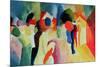 Woman with a Yellow Jacket-Auguste Macke-Mounted Giclee Print