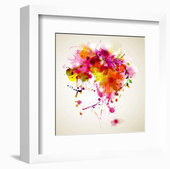 Woman with Abstract HairDesign-null-Framed Art Print