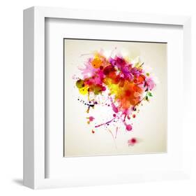 Woman with Abstract HairDesign-null-Framed Art Print