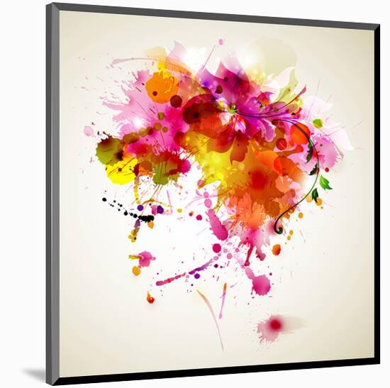 Woman with Abstract HairDesign-null-Mounted Art Print