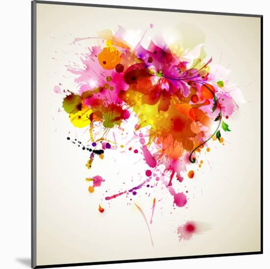 Woman with Abstract HairDesign-null-Mounted Art Print