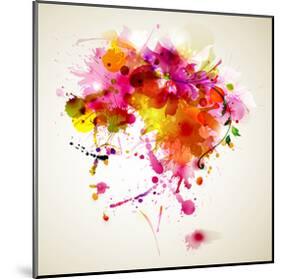 Woman with Abstract HairDesign-null-Mounted Art Print