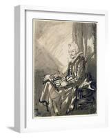 Woman with an Open Book on Her Lap, Ca 1639-Rembrandt van Rijn-Framed Giclee Print