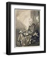 Woman with an Open Book on Her Lap, Ca 1639-Rembrandt van Rijn-Framed Premium Giclee Print