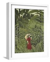 Woman with an Umbrella in an Exotic Forest-Henri Rousseau-Framed Giclee Print