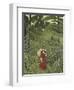Woman with an Umbrella in an Exotic Forest-Henri Rousseau-Framed Giclee Print